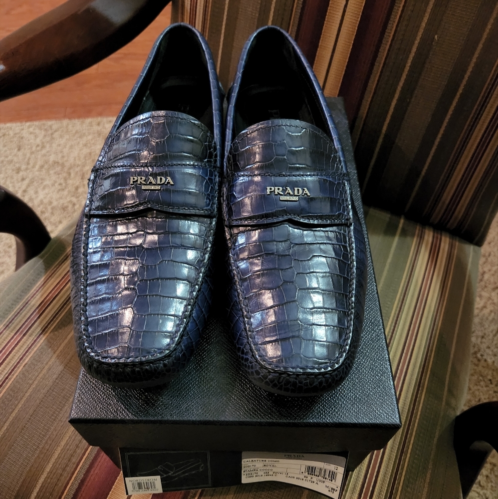Mens Prada Royal Blue Loafers size 12